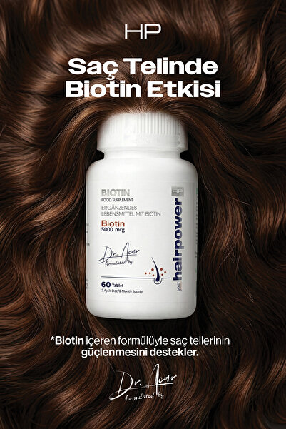 hairpower Biotin 60 Tablet – Saç Dökülmesine Karşı Saç Güçlendirici Takviye