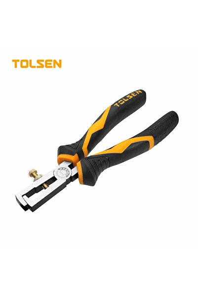 TOLSEN TOLSEN Wire Stripping Pliers, Cr-V, Soft Grip, Black, 6 Inch (160 mm)