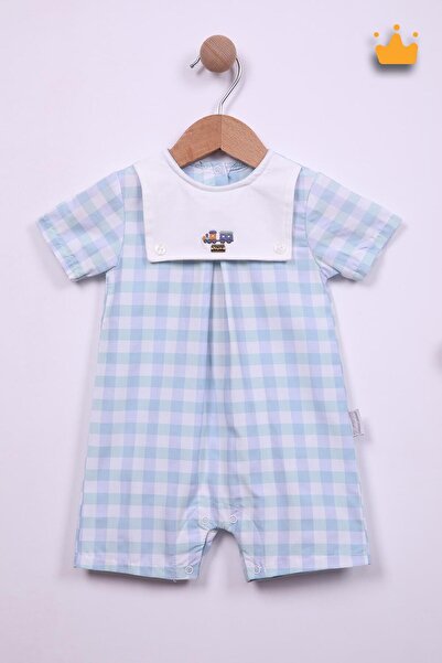 Babydola Baby Boys and Girls Checkered Jumpsuit - 15149