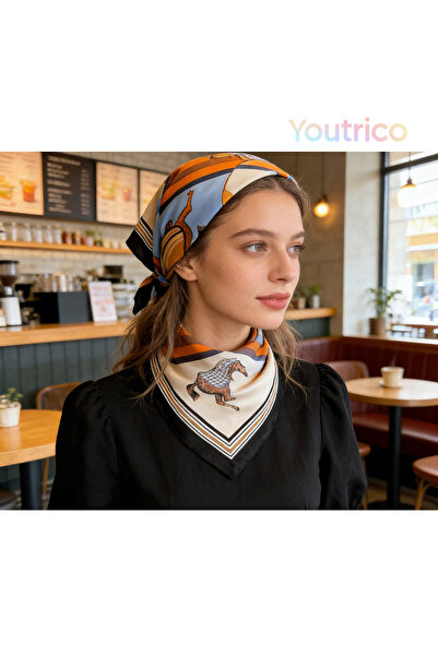 Youtrico وشاح مربع للربيع والخريف مقاس 70*70 سم، غطاء رأس، وشاح منقوش للرقبة