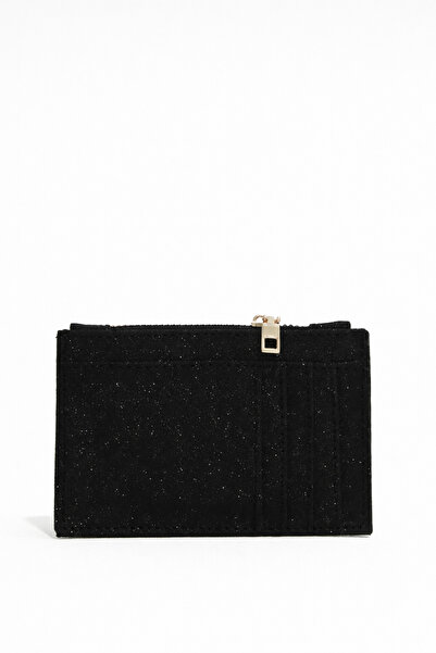 SHIKIRTI Γυναικεία θήκη για κάρτες σε ασημί μαύρο χρώμα με θήκη πορτοφολιού που κλείνει με φερμουάρ (Αποστολή σε κουτί)