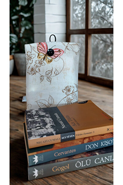 ADUŞKA Home Kitap Kılıfı Su Geçirmez Astarlı ( kelebek desenli)