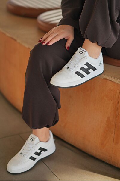 SOLAZER Pantofi de damă alb și negru - pantofi sport casual 037