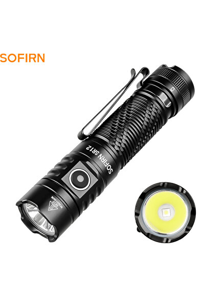 Choice مصباح يدوي Sofirn SR12 EDC بقوة 6000-6500 كلفن، 1450 لومن، ضوء قوي SFT25R LED، 18650، USB C، مصباح يدوي قابل لإعادة الشحن
