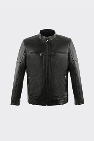 Elle Shoes Siyah Deri Erkek Ceket