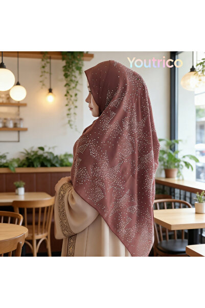 Youtrico Women Bling Rhinestones Muslim Hijab Scarf Neck Cover Full Cover Hea...