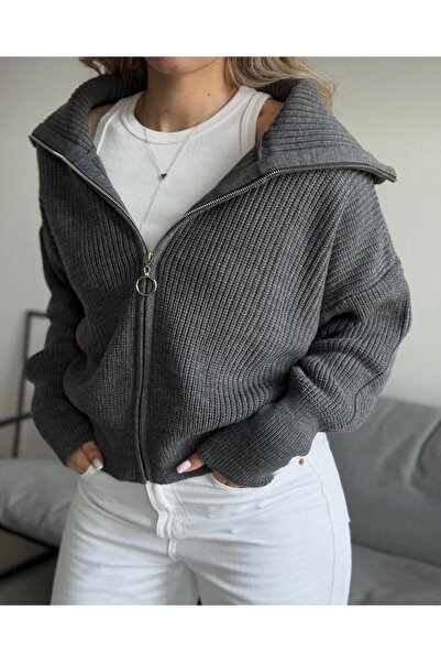 DAĞON'S DGN'S DEVRİK YAKA KADIN TRİKO HIRKA-ÇEKET