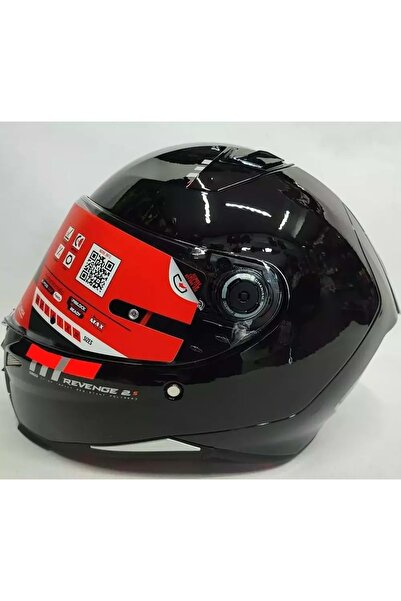 MT Helmets Mt Revenge 2 Solid A1 Şeffaf Vizörlü Kask Parlak Siyah
