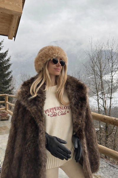 keisy Thick Plush Kalpak Adjustable Premium Women's Hat(Camel Color)