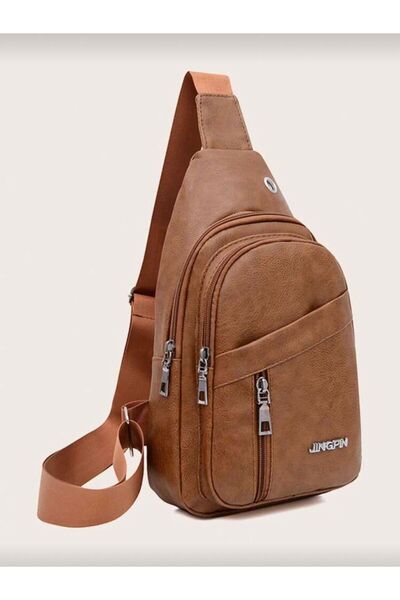 Fstyle Men's Hanging Bag, Leather Hanging Bag with USB Charging Port, Waterpr...