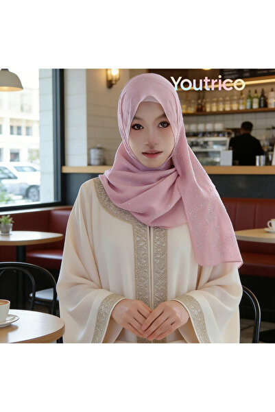 Youtrico وشاح حجاب إسلامي مرصع بأحجار الراين للنساء، غطاء كامل للرقبة، غطاء ل...