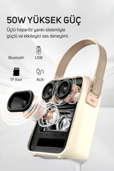 DIVOOM SongBird-HQ Siyah Çift Karaoke Mikrofonlu Bluetooth Hoparlör