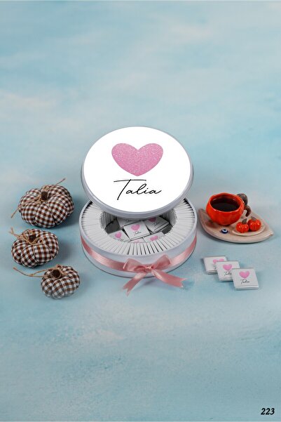 KAKAO AĞACI 100 ADET SİMLİ KALPLİ KIZ BEBEK ÇİKOLATASI