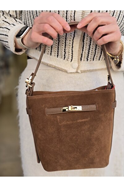 Kemo Bags Vshine Caramel Genuine Leather Suede Women's Shoulder Bag