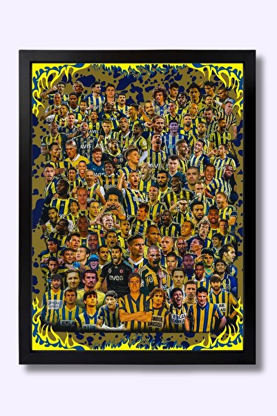 Marka FB - Sarı Lacivert Taraftar Poster - Taraftar Duvar Posteri - çerçevesiz