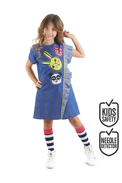 MSHB&G Blaues gewebtes Sommerkleid für Mädchen mit drei Freunden