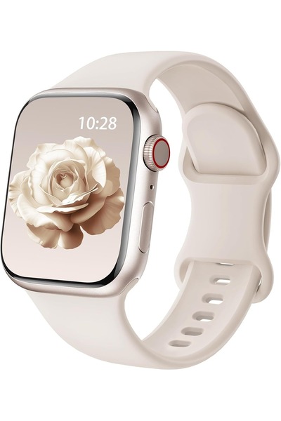 Alstrap Apple Watch 11-10(46mm) 9 8 7 (45mm) 6 5 4 SE(44mm) Uyumlu Silikon Ko...