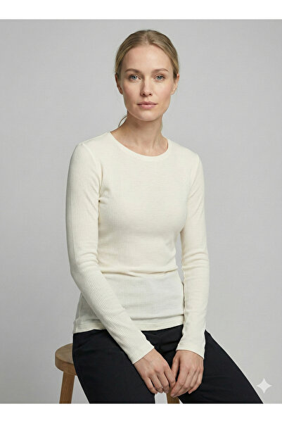 Şiir Makeni نسائي ضيق بياقة دائرية وأكمام طويلة ومرن للصدر والجسم - إكرو