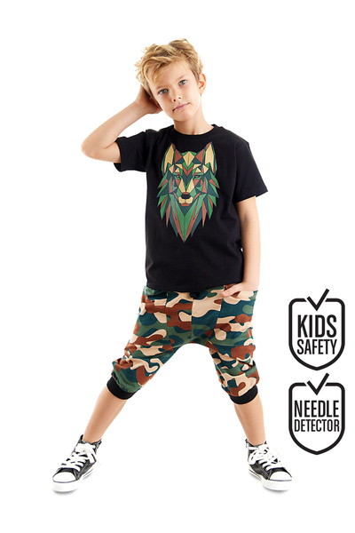 MSHB&G Geometrisches T-Shirt-Capri-Shorts-Set für Jungen