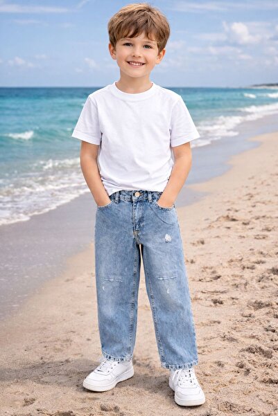 Ede Tekstil KIZ ve ERKEK ÇOCUK YIPRATMA DETAYLI JEANS PANTOLON