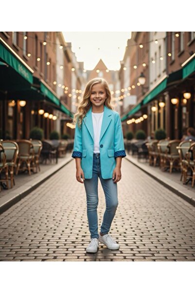 Hilal Akıncı Kids Kız Çocuk Renkli Blazer Ceket