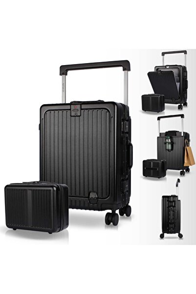 Zeplin Bold PC Policarbon 2'li Valiz Seti (Kabin ve Makyaj) Siyah