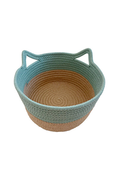 KOÇTAŞ Kedi Kulaklı Sepet 27x16 cm Yeşil