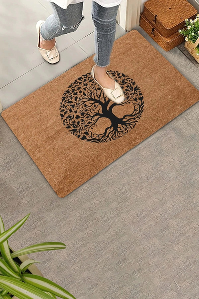 Valerine Life Χαλάκι Πόρτας με Φιγούρα Πλατανό 45x70cm