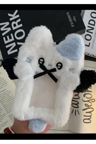 TATA CRAFT Sevimli Peluş Japon Tarzı Kart Tutucu Anahtarlık Kpop Fotoğraf Ser...