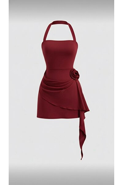 Dressco Rose - Gül Detaylı Askılı Mini Elbise