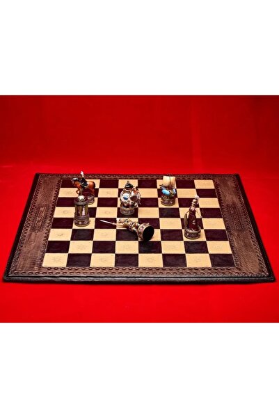 MAGNETDEPO Handmade Leather Chess Play Board, 58X48Cm