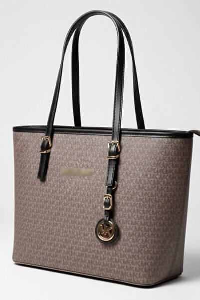 MoonliWear Geantă de umăr bej cu detalii aurii