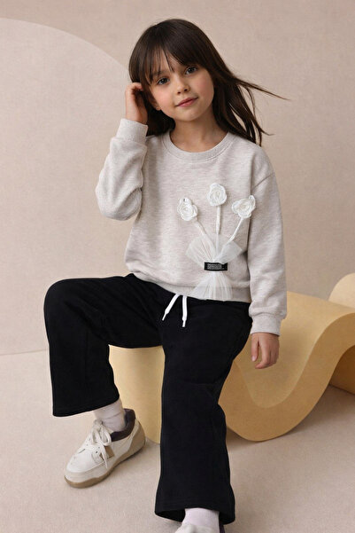 G-Smart Kids طقم بناتي علوي وسفلي بتفاصيل زهور وأرجل واسعة