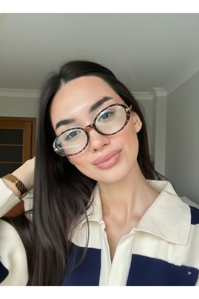 funeyes Lille Oval Ellipse Trend Model Blue Light Protection Glasses 58 18 145