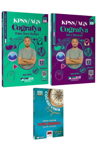 Yediiklim Yayınları 2026 KPSS / AGS Coğrafya Video Ders Notları+Soru Bankası+...