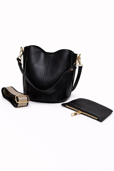 LOREVIE Women's Wallet Detailed Mini Bucket Model Hand and Shoulder Bag