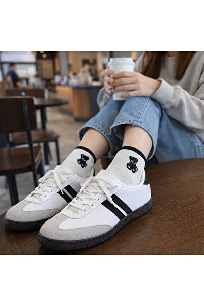 Klay Shoes Pantofi sport pentru femei, cu benzi duble, pantofi sport conforta...