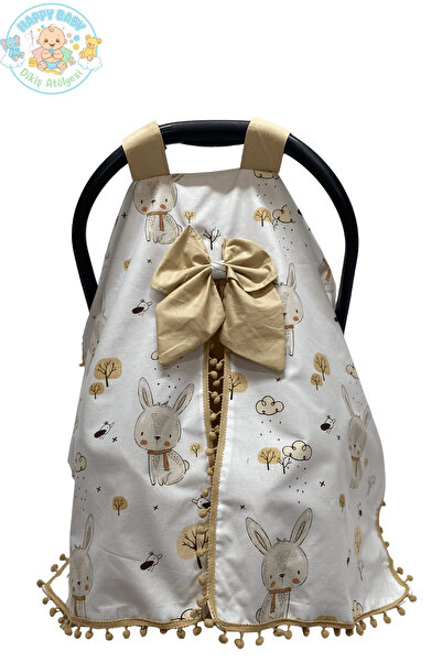 Happy Baby Dikiş Atölyesi 3'lü Puset Takımı Puset Örtüsü Minderi Çarşafı Pamuklu