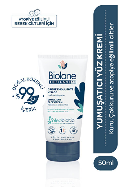 Biolane Atopik Kuru ve Çok Kuru Cilt için %99 Doğal İçerikli Yüz Kremi (50ml) - Besleyici ve Koruyucu