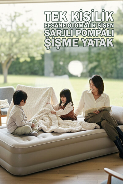 EFSANE KAMP - Double Yüksek Otomatik Şişen Dahili Pompalı Tek Kişilik Yatak -...