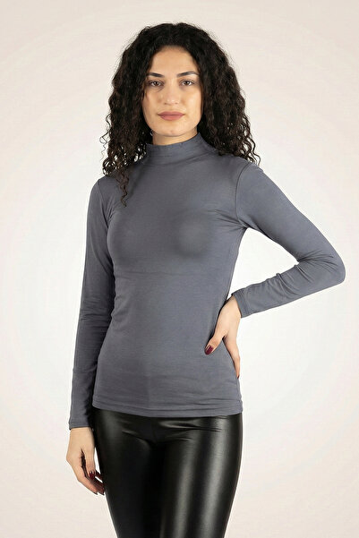 nacar çarşı Body de damă din Lycra cu mânecă lungă - Guler semi-înalt