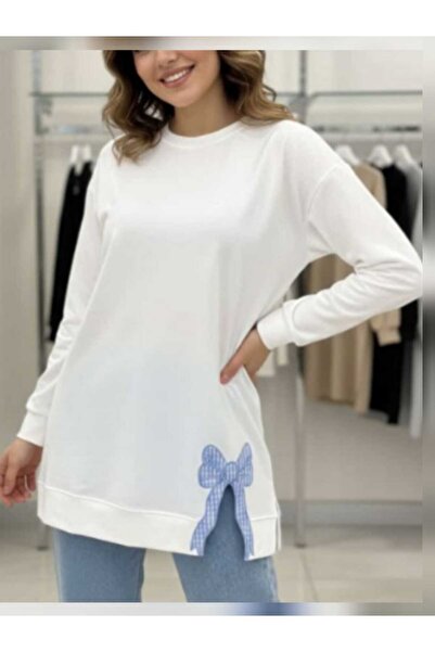 BYBIYIK KADIN BİSİKLET YAKA YANI YIRTMAÇLI FİYONKLU TUNİK