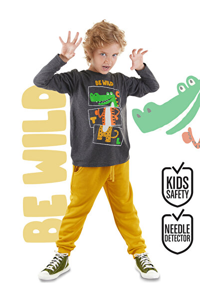 Denokids Be Wild Erkek Çocuk T-shirt Eşofman Altı Takım
