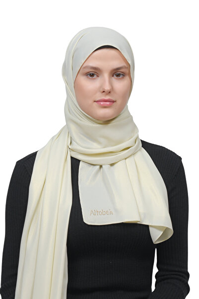 Altobeh Блискучий вечірній шарф з шифону - кремовий