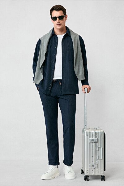 Kiğılı 6 Drop Regular Fit Standard Cut Striped Stretch Fabric Elastic Waist D...