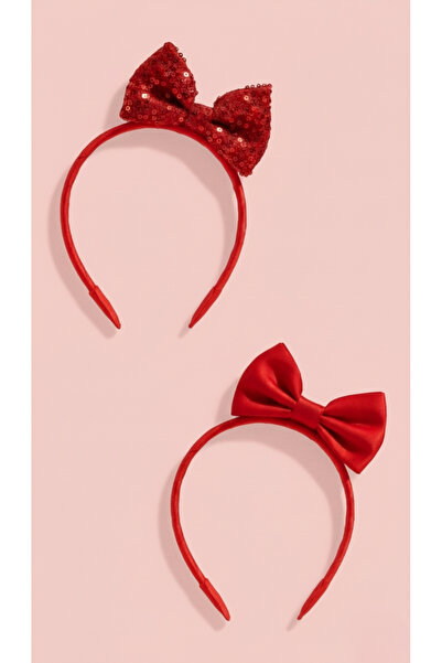 lilico طقم مكون من قطعتين من الساتان غير اللامع مزين بالترتر الأحمر للفتيات، ...