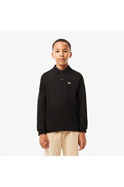 Lacoste Erkek Çocuk Regular Fit Uzun Kollu Siyah Polo