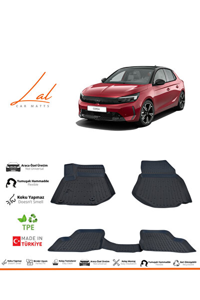 Lal Opel Corsa F 3D Havuzlu Paspas (2020 ve sonrası Uyumlu) (BENZİNLİ)