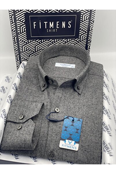 Fitmens Classic Long Sleeve Winter Herringbone Lumberjack Collar Buttoned Cotton Gift Boxed Men's Shirt Fs-001991 -