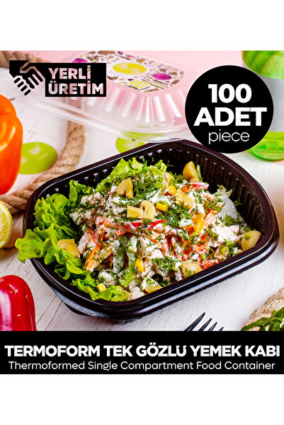 Sepet Doldur Thermoform Single Compartment Food Container 100 Pieces
